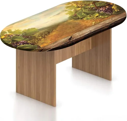 Vista 8 de Mantel ovalado ajustable para patio, moderno mantel de poliéster elástico, mantel moderno con estampado de rayas futuristas y geométricas