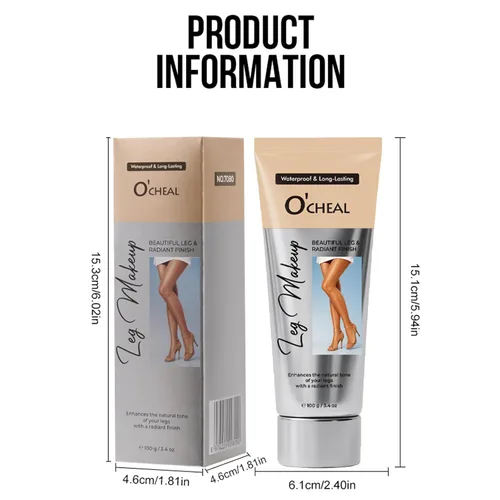 Vista 6 de O’CHEAL Crema de maquillaje para piernas resistente al agua, corrector de tatuajes y cicatrices sin transferencia, base corporal de larga duración