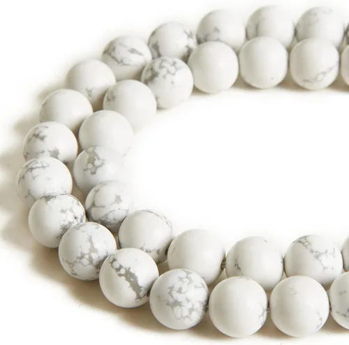 Vista 26 de 60 piezas de cuentas de turquesa africana natural de 6 mm, cuentas de piedras preciosas naturales, cuentas sueltas redondas para hacer joyas