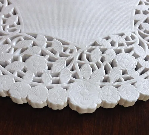 Vista 2 de 50 piezas de papel redondo blanco Lancaster Almohadillas de embalaje de tartas para decoración de vajilla de boda (10 pulgadas)