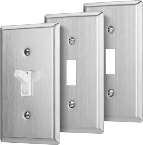 Vista 14 de Cubiertas para interruptores de luz azul Bates - Paquete de 2, cubierta de placa de salida, cubiertas de interruptor con luz azul