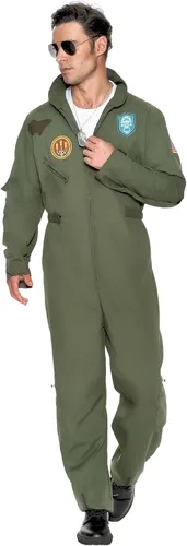 Vista 3 de Spooktacular Creations Disfraz de piloto de combate para hombre, disfraz de piloto con accesorio para Halloween