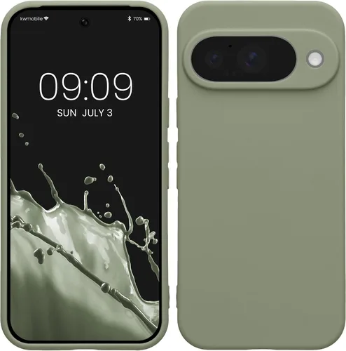 Vista 74 de kwmobile Funda compatible con Google Pixel 9 - Funda protectora delgada de TPU para teléfono - Acabado mate suave - Piedra antigua