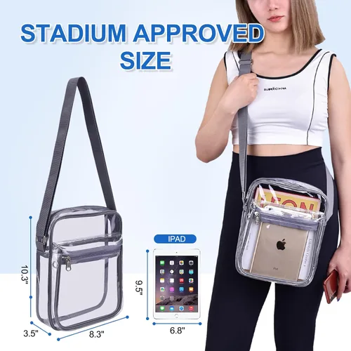 Vista 3 de USPECLARE Clear Purse Bag for Stadium Events Clear Messenger Bag for Men and Women