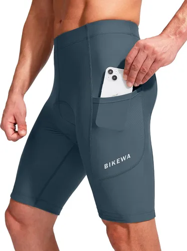 Vista 2 de Pantalones cortos de ciclismo para hombre con acolchado 3D para ciclismo de carretera, ciclismo de montaña, ciclismo UPF 50+, bolsillos