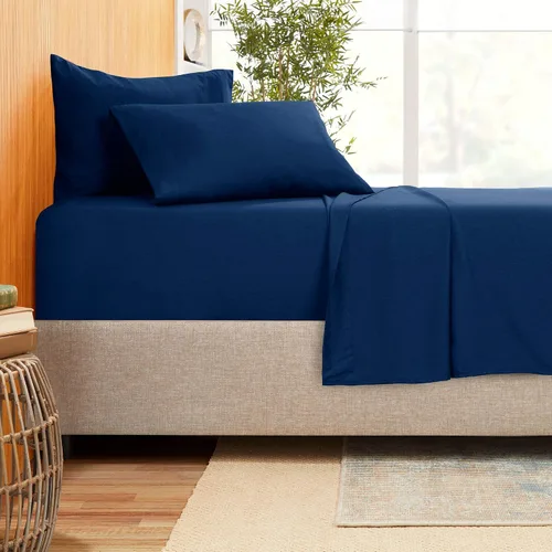 Vista 23 de Juego de ropa de cama de 800 hilos de 4 piezas, 100% algodón egipcio, sábana bajera de algodón de fibra larga, se adapta a colchones de hasta 12