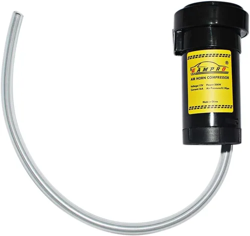 Vista 2 de GAMPRO Kit de compresor de aire de 12 V para cualquier vehículo, camiones, lorrys, barcos, coches, furgonetas, cuernos (negro)