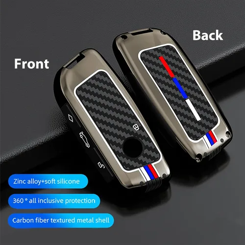 Vista 3 de OLLEN Funda para llavero de aleación de zinc pesada, apta para BMW 2023 ~ en adelante 5/7 Series 740i 760i X1 X2 X3 X3 X5 X6 X7 XM IX IX IX3 I5 I7