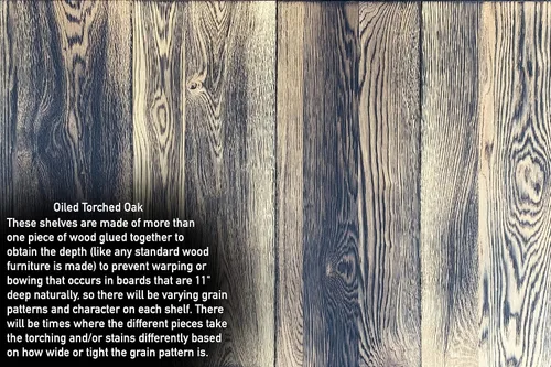 Vista 5 de Urban Legacy Estantes flotantes profundos Madera dura de roble soplado con soportes de perfil bajo Alta capacidad de peso Juego de 2