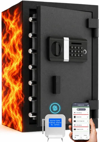 Vista 16 de FORFEND Smart Fingerprint Wi-Fi Safe, control remoto de aplicaciones/alarma/monitor en vivo