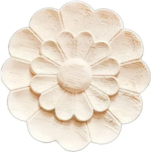 Vista 13 de 4 piezas de apliques de madera redondos para decoración de muebles de puerta de cama, decoración de gabinete de madera, decoración de muebles sin