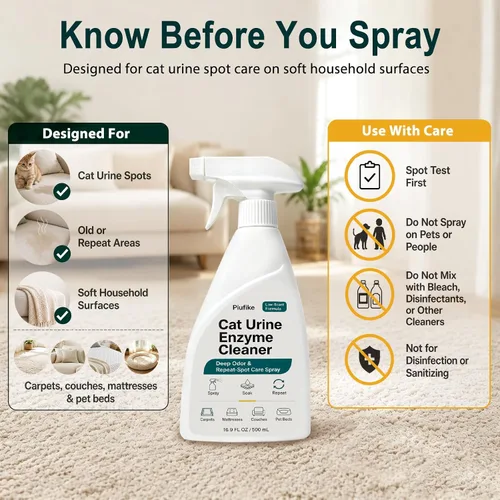 Vista 8 de Spray limpiador de enzimas para orina de gato, removedor de manchas