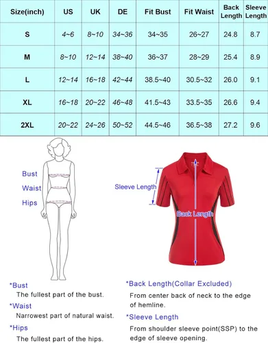Vista 6 de JACK SMITH Polo de golf para mujer, manga corta, ajuste seco, con cremallera, tallas S-XXL