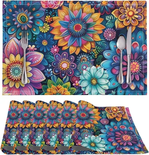 Vista 17 de BIGCARJOB Mantel individual de diseño personalizado, 4 piezas, tapete de mesa resistente al corazón, 12 x 18 pulgadas 1-diseño personalizado