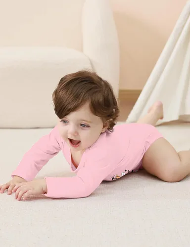 Vista 33 de BFUSTYLE Mameluco de manga larga para bebés niños y niñas, traje divertido para bebés de 0 a 18 meses