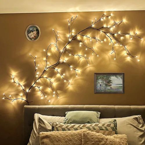 Vista 13 de Luces de vid de sauce para marco de ventana: decoraciones de Navidad de 7.9 pies, luces de hadas de vid de sauce para decoración de pared