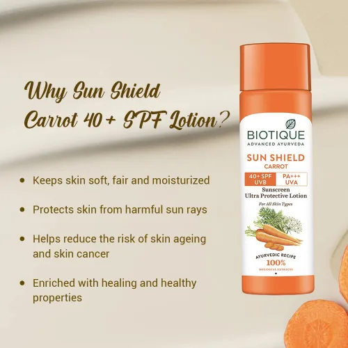 Vista 6 de Biotique Loción solar facial y corporal SPF 40 - Zanahoria 4.1 fl oz