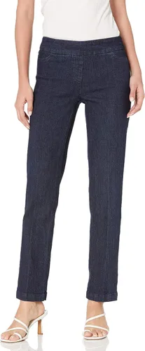 Vista 10 de SLIM-SATION - Pantalón de pierna relajada con banda ancha y control de abdomen para mujer Negro
