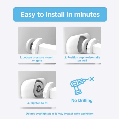 Vista 5 de Perma Child Safety Protector de pared para puerta de bebé, protege paredes y puertas, uso con puertas montadas a presión para bebés y perros