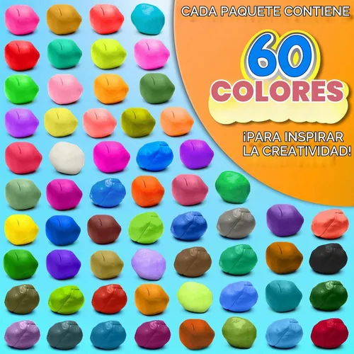 Vista 2 de ESSENSON Arcilla seca al aire 60 colores, arcilla de modelado para niños