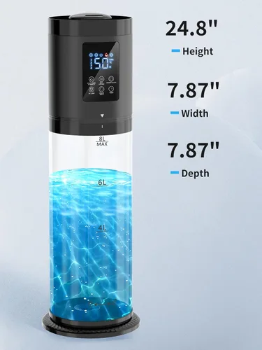 Vista 9 de Humidificadores de 8L para Dormitorio, 30dB Silencioso, Cobertura de 500 pies², Tiempo de Funcionamiento de 60H, Llenado Superior, Humidificador