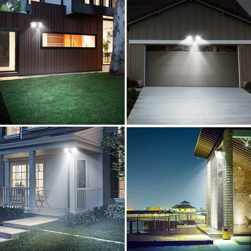 Vista 8 de DEWENWILS Luz de inundación LED de 5400LM del anochecer al amanecer al aire libre, 62W 5000K luz de seguridad LED con fotocélula IP65, impermeable