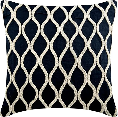 Vista 26 de The HomeCentric Fundas de almohada decorativas azules de 12 x 12 pulgadas (11.8 x 11.8 in), acolchadas de jacquard y almohadas bordadas para sofá