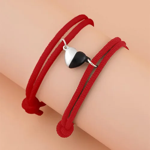 Vista 3 de Pulsera de cadena de joyería minimalista para hombres y mujeres magnética eterna mejor amiga de los votos juego de amor para pareja para parejas