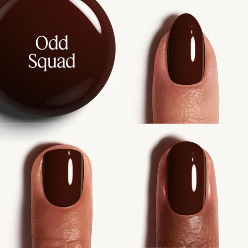 Vista 3 de essie - Esmalte de uñas de calidad de salón, vegano, Odd Squad, marrón rico, colección Odd Squad, 0.46 fl oz