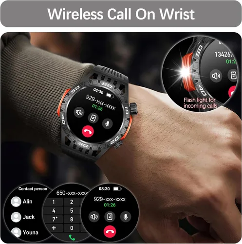 Vista 3 de Military Smart Watch for Men 1.46" Outdoor Tactical Sports Smartwatch with Answer/Make Call,Fitness Watch,Blood Oxygen,Heart Rate and Sleep Monitor