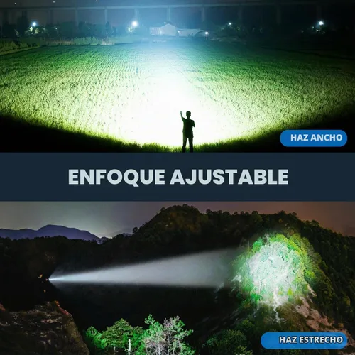 Vista 5 de Paquete de 3 linternas recargables, 990,000 lúmenes, linterna LED súper brillante, 5 modos de luz, carga rápida, IPX7 impermeable para acampar
