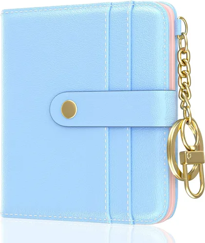 Vista 19 de Aiawoxc billetera para mujer, billeteras pequeñas RFID para mujer, cartera delgada y compacta para tarjetas de crédito, linda cartera de cuero