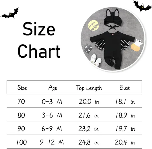 Vista 6 de My First - Traje de Halloween para bebé recién nacido, ropa de cosplay, disfraz de murciélago con capucha