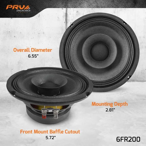 Vista 3 de PRV AUDIO 6FR200 Altavoz de rango completo de 6 pulgadas, 8 ohmios, 200 vatios de potencia de programa continuo, 100 vatios de potencia RMS, 92.5