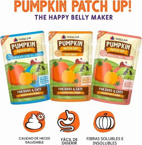 Vista 3 de Weruva Pumpkin Patch Up! Pumpkin Pumpkin, What's Your Function Paquete variado para perros y gatos, bolsa de 1.05 onzas (paquete de 12)