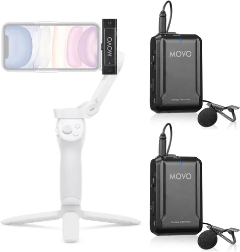 Vista 9 de Movo Edge-DI Lavalier inalámbrico para iPhone, micrófono compacto perfecto para estabilizador de cardán de teléfono inteligente, ideal