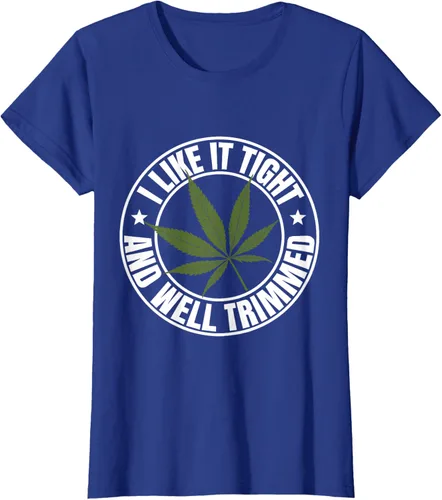 Vista 38 de Weed Cannabis Medical Marihuana I Like It Camiseta ajustada y recortada, Negro, S