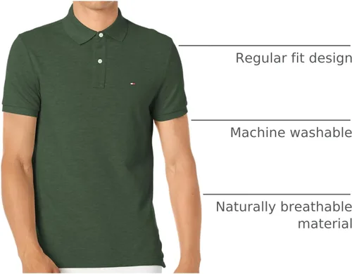 Vista 51 de Tommy Hilfiger Polo de piqué de algodón de manga corta para hombre en ajuste regular