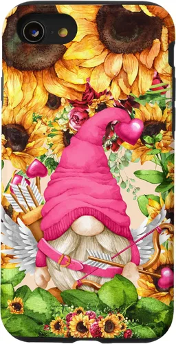 Vista 18 de Valentines Gnome in Cupid Costume for Women with Sunflower Case for iPhone 17