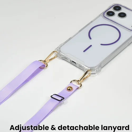 Vista 38 de Funda magnética para iPhone 13 Pro Max, con marco suave magnético transparente, parte trasera de PC, cubierta protectora contra golpes con cordón