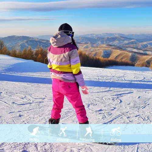 Vista 7 de Unigear Guantes de esquí para niños, impermeables, para invierno, clima frío, snowboard y snowboard, se adaptan tanto a niños como a niñas
