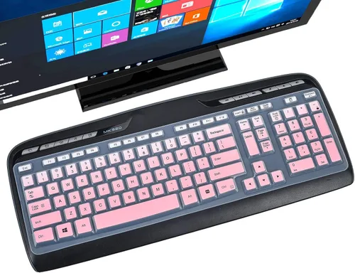 Vista 7 de Logitech MK320-YR002/Y-R0009 - Funda para teclado de escritorio inalámbrico Logitech MK320-YR002/Y-R0009, protector de teclado transparente