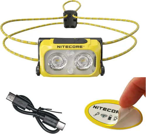 Vista 10 de Nitecore NU25 MCT UL Linterna frontal ultraligera de 400 lúmenes, recargable USB-C para mochilero, camping y running