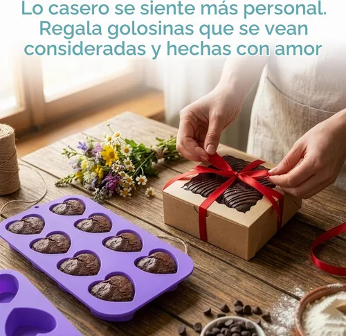 Vista 9 de Bakerpan Paquete de 2 moldes de silicona para hornear – Mini moldes para pasteles en forma de corazón para cupcakes, magdalenas, brownies y postres
