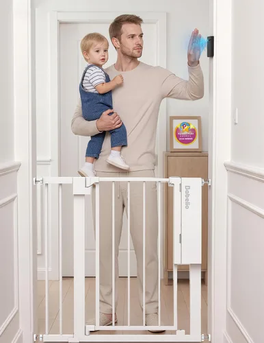 Vista 12 de Babelio - Puerta inteligente para bebé con apertura automática/cierre, montada a presión, sin taladro, para puertas/parte superior de escaleras.