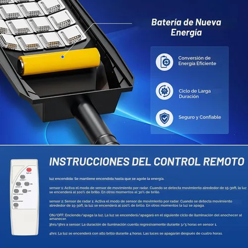 Vista 7 de WYWNA Luces solares para exteriores, gran angular IP66 Luz de calle solar impermeable