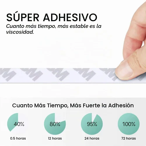 Vista 4 de Cinta de doble cara resistente, adhesivo súper fuerte, 164 pies x 0.39