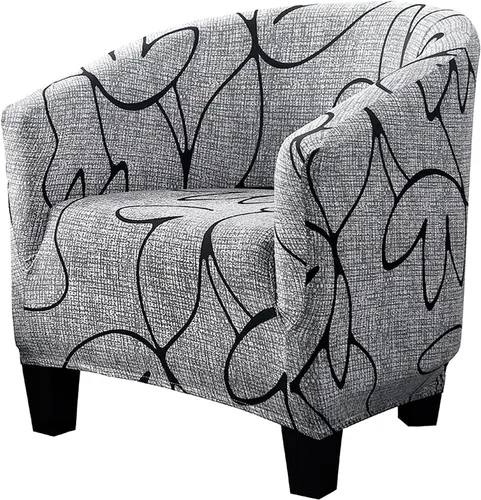 Vista 39 de SearchI Funda Elástica para Silla Club, Fundas Elásticas para Silla Barrel, Fundas Estampadas para Silla Tub, Funda de Elastano Suave para Sillón