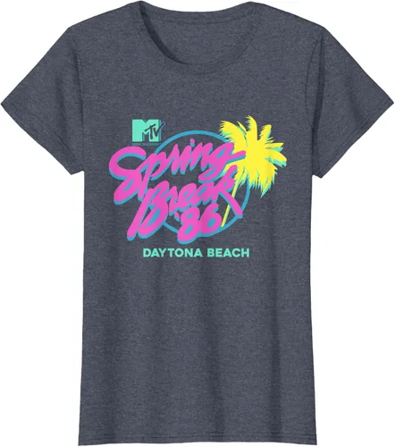 Vista 14 de MTV Camiseta de cuello redondo de ajuste clásico - Spring Break Daytona Beach, negro, adulto, manga corta, algodón y poliéster