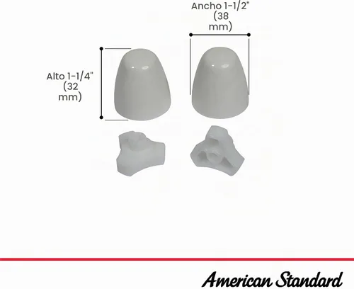 Vista 2 de American Standard 7381148-200.0200A Kit de tapa de perno, instalación EZ inodoros, color blanco